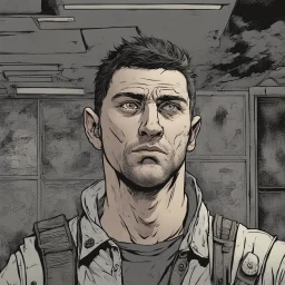 man, portrait,comic book, face, post-apocalypse
