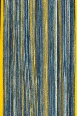 image woven from blue silk and yellow velvet strips