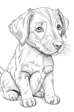 line drawing of a puppy