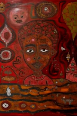 Rosewood Reverie: Dreams of deep, reddish-brown outsider art