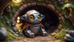 hobbit chat robot in his hole interior daylight, shot on Hasselblad h6d-400c, zeiss prime lens, bokeh like f/0.8, tilt-shift lens 8k, high detail, smooth render, down-light, unreal engine, prize winning