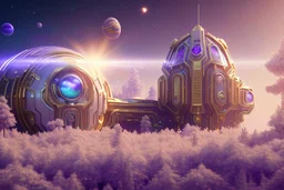 white and gold crystal cosmic and galactic ambiance cinema4d futuristic scifi house, full of details, smooth, bright sunshine，soft light atmosphere, light effect，vaporwave colorful, concept art, smooth, extremely sharp detail, finely tuned detail, ultra high definition, 8 k, unreal engine 5, ultra sharp focus