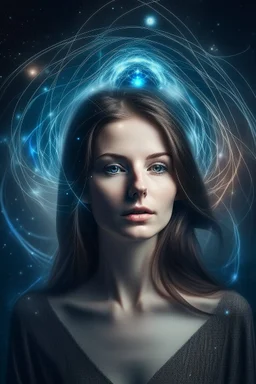 Beautiful Woman connected with space and spirit