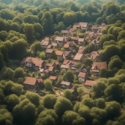 Village hidden in the leaves