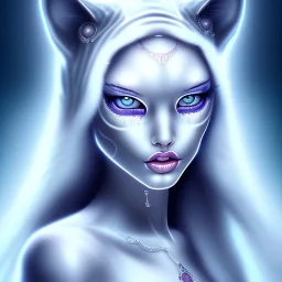 White catwoman,lije turkish van dat, goddess, trippy, eyes different colored