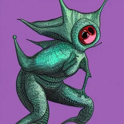 snail kaiju with ten eyes