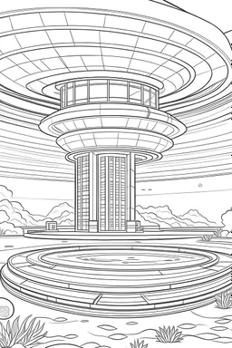 future 2050 STAR hotel, amazing unique hotel design, "Underwater Oasis: Dive into Luxury at the Subaquatic STAR Hotel." each unique, flat vector, full view, only draw lines, clean line art, –no sketch, white background, minimalistic black lines, minimal black color, coloring page, thin black line art, perfect shape, perfect clear lines,