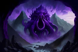 lila Cthulhu der portale beschwörd auf einen berg