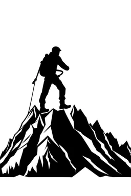 moutain,climber clip art simple two,tone