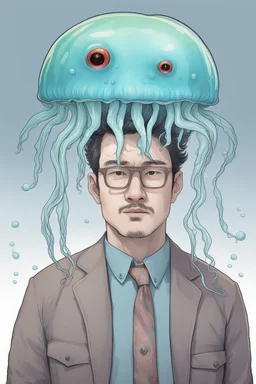 a half man, half jellyfish
