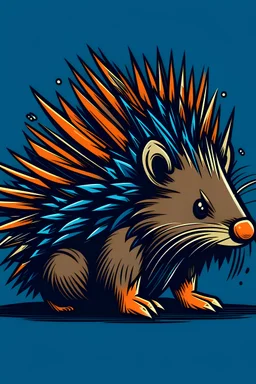 a game studio logo of a "Jobless Porcupine" 2 colors