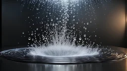 3d installation, expressive dynamics, highly detailed perfect transparent contour, from tiny droplets of water, smoke effect, sun rays, dynamics, masterpiece, high quality, complex lighting