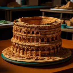 A bronze coliseum made out of clay painted by Vincent van Gogh