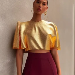 Full body portrait, painting, medium shot lady volumetric molten gold cropped top and volumetric molten gold filigree miniskirt