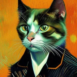 Portrait of a cat by Van Gogh