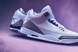 Jordan 3 sneaker in the space volumetric lighting