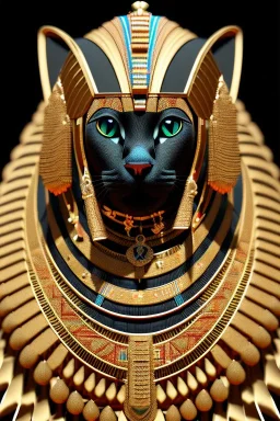 kente scene, Black Egyptian Cat, jewelry, realistic, thread, embroidery, octane render, high detail