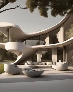 Casa campestre, estilo Zaha Hadid, impactante, calidad ultra, hiperdetallada, 8k,