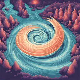 retro fantasy art of a whirlpool