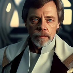 wide angle stunning photo realistic portrait of mark hamill as luke skywalker in star wars with photo realistic hair, blue eyes, eos5d mark 4, ef 85mm 5.6, professional majestic photo realistic painting by Ed Blinkey, Atey Ghailan, by Jeremy Mann, Greg Manchess, Antonio Moro, trending on ArtStation, Intricate, High Detail, Sharp focus, dramatic, by greg rutkowski, realism, beautiful and detailed lighting,