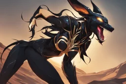 venom girl in 8k solo leveling shadow artstyle, anubis them, neon effect, full body, Desert, intricate details, highly detailed, high details, detailed portrait, masterpiece,ultra detailed, ultra quality