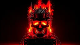 4K. REALISTIC FULL DETAILS. LOGO EMISSION DE RADIO HARDROCK FIRESTARTER TERMINATOR. FLAMMES EN FOND D IMAGE