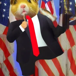 Trump dressed as hamster