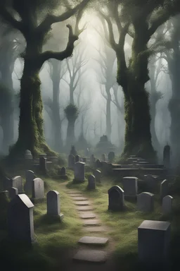 forest with graves no background