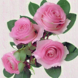 Pink roses, crisp detail, photograph