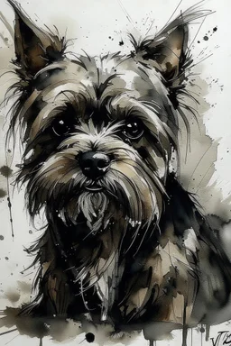 Yorkshire terrier in the style of Willem Haenraets, Yoji Shinkawa, Guy Denning, Florian Nicolle