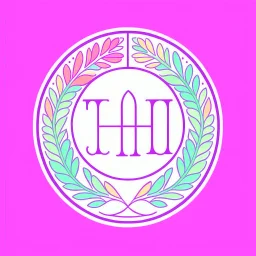 "GH&M" logo, pastel colors