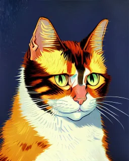 Portrait of a cat by Van Gogh