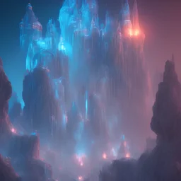 open book, the old castle stands in the mountain, magic portal, 3d rendering. Abstract futuristic neon background