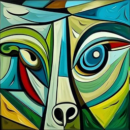 el ojo de una vaca al estilo pablo picasso plano corto