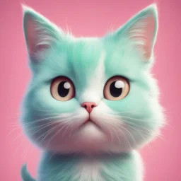 A delightful and adorable cartoon illustration featuring a cute mint-colored cat against a charming pink background, (delightful illustration:1.4), (adorable cartoon cat:1.5), (charming pink background:1.3), (expressive mint hues:1.2), inspired by the styles of cute cartoon artists, trending on ArtStation, Intricate, Sharp focus, vibrant lighting, (whimsical:1.4), (playful ambiance:1.3), (lush fur details:1.5), Cartoon, Masterful, Captivating, High Detail, Cinematic view