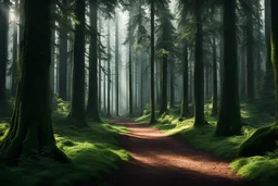 A photo of a forest where all the trees have eyes and can walk. photorealistic. Realistic. Cinematic.