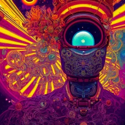 An extremely psychedelic experience, colorful, surreal, dramatic lighting, cosmonaut, LSD, face, detailed, intricate, elegant, highly detailed, digital painting, artstation, concept art, smooth, sharp focus, illustration, art by Sam Spratt, Dan Mumford, Artem Demura and Alphonse Mucha