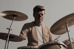 JFK playing the drums