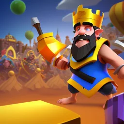 q-version mmo architecture concept in clash royale，vertical view