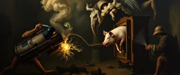 master oil painting by Rembrandt, good afternoon bitch The world is getting creepier faster than a greased pig in a knife fight in a phone both on a runaway train.