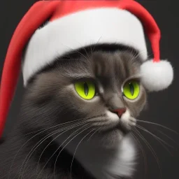 a beautiful portrait of a cute cat dressed as santa, by greg rutkowski, high key lighting, volumetric light, digital art, highly detailed, fine detail, intricate, ornate, complex, octane render, unreal engine, photorealistic unreal 5.