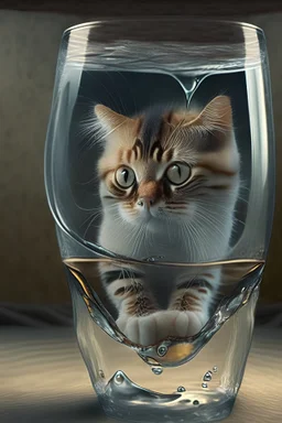 a cat in a glass