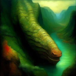 Dinosaur head oil painting. Zdzisław Beksiński, Fiona Staples