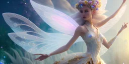 crystal subtle flower in a galactic ambiance beautiful fairy, transparent, delicate colors, in the foreground, full of details, smooth，soft light atmosphere, light effect，vaporwave colorful, concept art, smooth, extremely sharp detail, finely tuned detail, ultra high definition, 8 k, unreal engine 5, ultra sharp focus