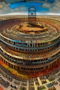 crowdsourced panopticon in a mass surveillance state; abstract art