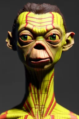 smeagol in Kente, cinematic, ghana colours, african pattern, engraved, high detail