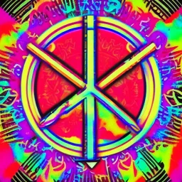 PEACE electric guitar PEACE psychedelic hippie trippy acid LSD PEACE made in japan GUITAR peacesign