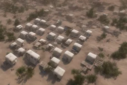 Can you please come up with a design concept for a refugee camp that houses displaces Palestinians that is Meaningful, resilient, self sufficient, safe and takes into consideration Palestinians culture and religious beliefs in the dessert using shipping containers