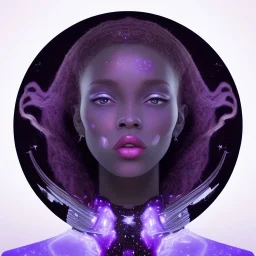 purple black hole in space bright stars time travel black lady