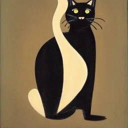 Portrait of an anthropomorphic black cat